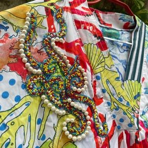 BLUE CORAL DRESS  ANTICA SARTORIA GIACOMO CINQUE